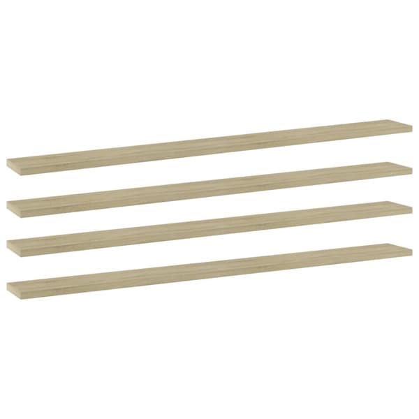 vidaXL Hyllplan 4 st sonoma-ek 100x10x1,5 cm spånskiva