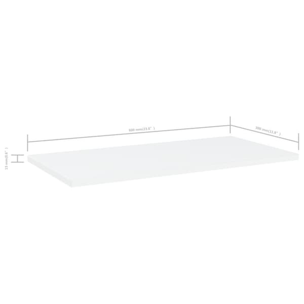vidaXL Kirjahyllytasot 4 kpl valkoinen 60x30x1,5 cm lastulevy
