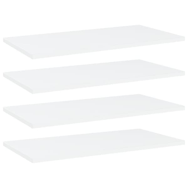 vidaXL boghylder 4 stk. 60x30x1,5 cm spånplade hvid