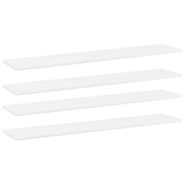 vidaXL Kirjahyllytasot 4 kpl valkoinen 100x20x1,5 cm lastulevy