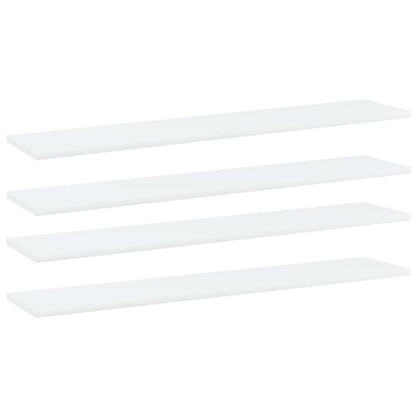 vidaXL Kirjahyllytasot 4 kpl valkoinen 100x20x1,5 cm lastulevy