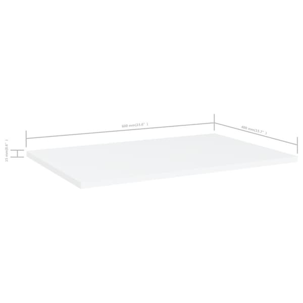 vidaXL boghylder 4 stk. 60x40x1,5 cm spånplade hvid