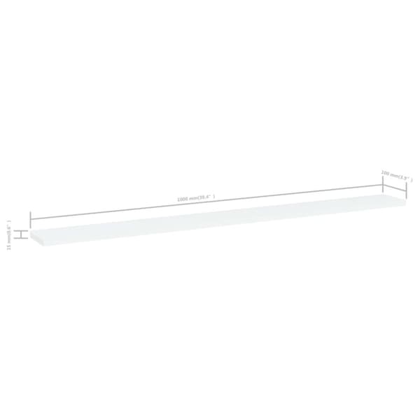 vidaXL boghylder 4 stk. 100x10x1,5 cm spånplade hvid