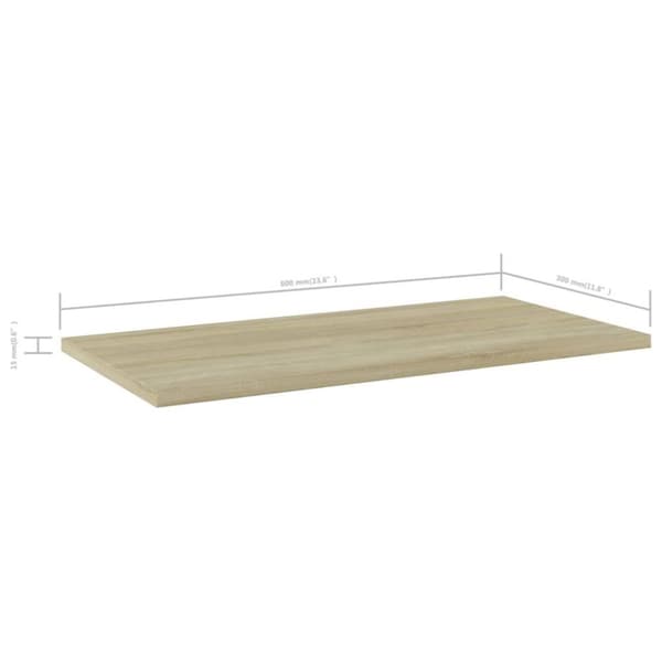 vidaXL Kirjahyllytasot 4 kpl Sonoma tammi 60x30x1,5 cm lastulevy