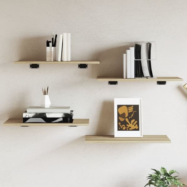vidaXL Kirjahyllytasot 4 kpl Sonoma tammi 60x30x1,5 cm lastulevy