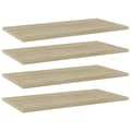Pikkukuva 1 / 9: vidaXL Kirjahyllytasot 4 kpl Sonoma tammi 60x30x1,5 cm lastulevy