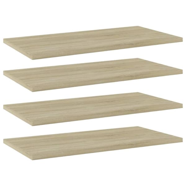 vidaXL Kirjahyllytasot 4 kpl Sonoma tammi 60x30x1,5 cm lastulevy
