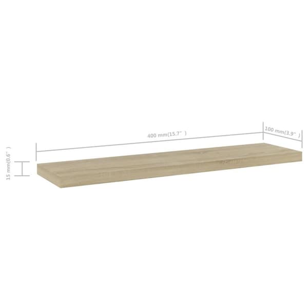 vidaXL Hylleplater 4 stk sonoma eik 40x10x1,5 cm sponplate