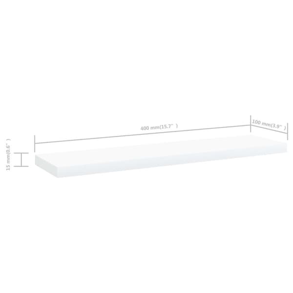 vidaXL Hylleplater 4 stk hvit 40x10x1,5 cm sponplate