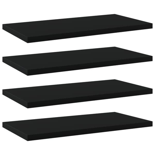 vidaXL Hyllplan 4 st svart 40x20x1,5 cm spånskiva