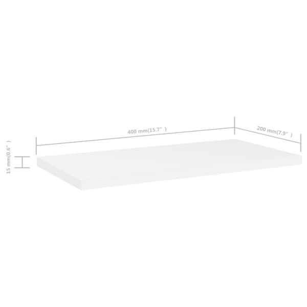 vidaXL Hylleplater 4 stk hvit 40x20x1,5 cm sponplate