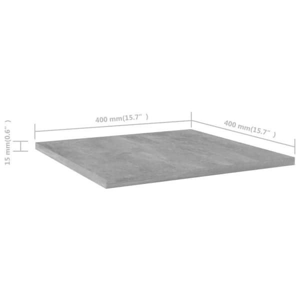 vidaXL Hyllplan 4 st betonggrå 40x40x1,5 cm spånskiva