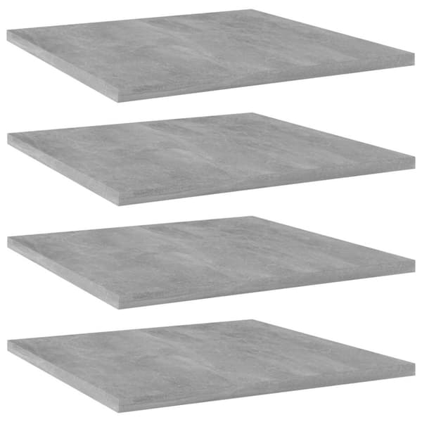 vidaXL Hyllplan 4 st betonggrå 40x40x1,5 cm spånskiva