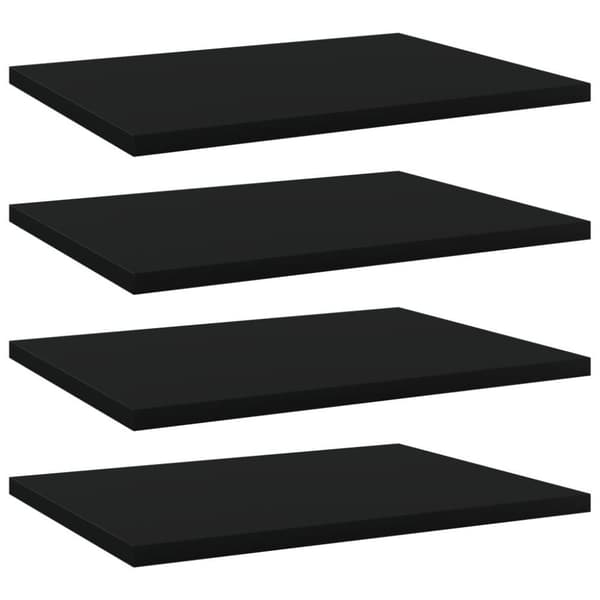 vidaXL boghylder 4 stk. 40x30x1,5 cm spånplade sort