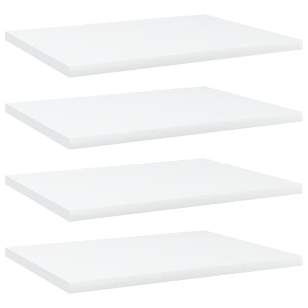 vidaXL boghylder 4 stk. 40x30x1,5 cm spånplade hvid