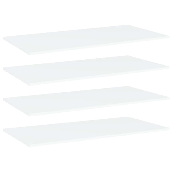 vidaXL boghylder 4 stk. 80x20x1,5 cm spånplader hvid