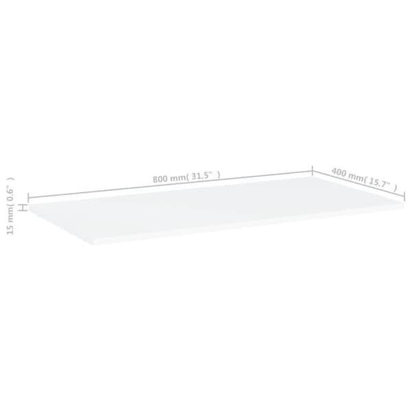 vidaXL boghylder 4 stk. 80x40x1,5 cm spånplade hvid
