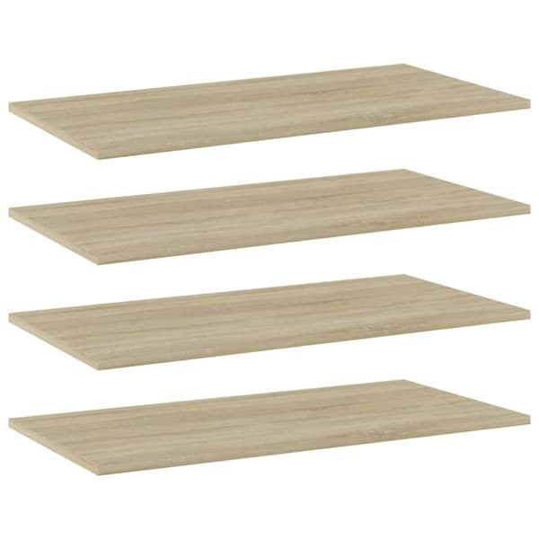vidaXL boghylder 4 stk. 80x40x1,5 cm spånplade sonoma-eg