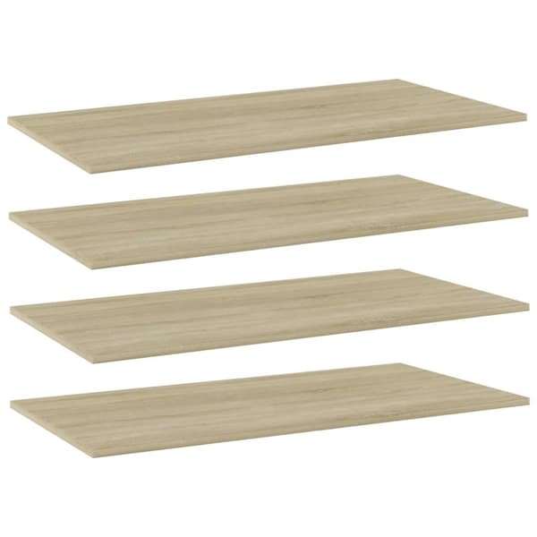 vidaXL Hyllplan 4 st sonoma-ek 80x20x1,5 cm spånskiva