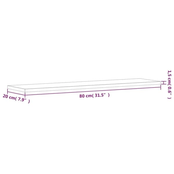 vidaXL Hyllplan 4 st betonggrå 80x20x1,5 cm spånskiva