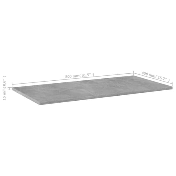 vidaXL Hylleplater 4 stk betonggrå 80x40x1,5 cm sponplate