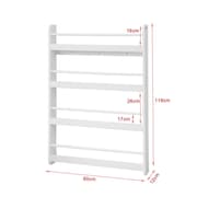 SoBuy Børne bogreol Hjørnehylder til vægpladsbesparende Længde 80 cm Bredde 12 cm Højde 118 cm hvid KMB08-W