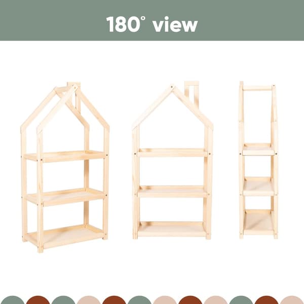 Lasten makuuhuoneen talon muotoinen hylly tai puutalohylly, lastenhuoneen hylly kirjasäilytys Montessori hylly lasten hylly kirjahylly lelujen säilyty