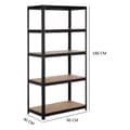 Miniatyrbillede 8 af 10: Catterhouse Metal Hylde Hans Plus 5 90x40x180 Cm Sort