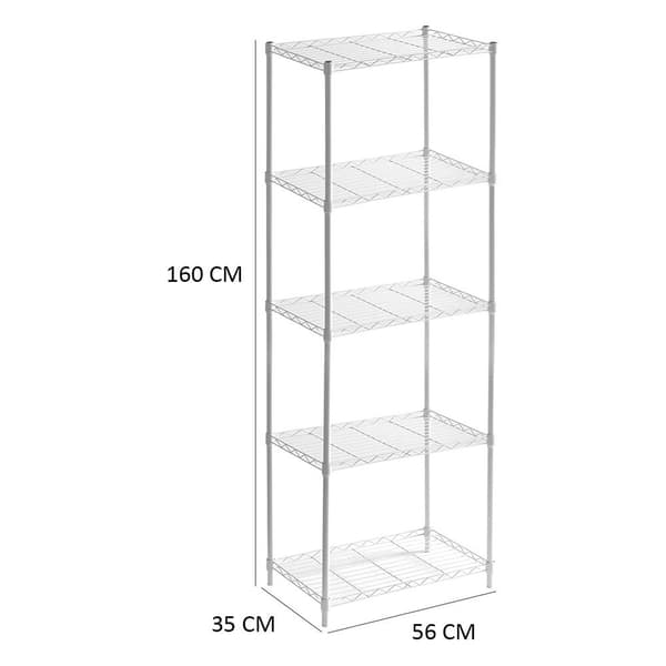 Catterhouse Metalhylde Med Gitter Klaus 5 56x35x160 Cm Hvid