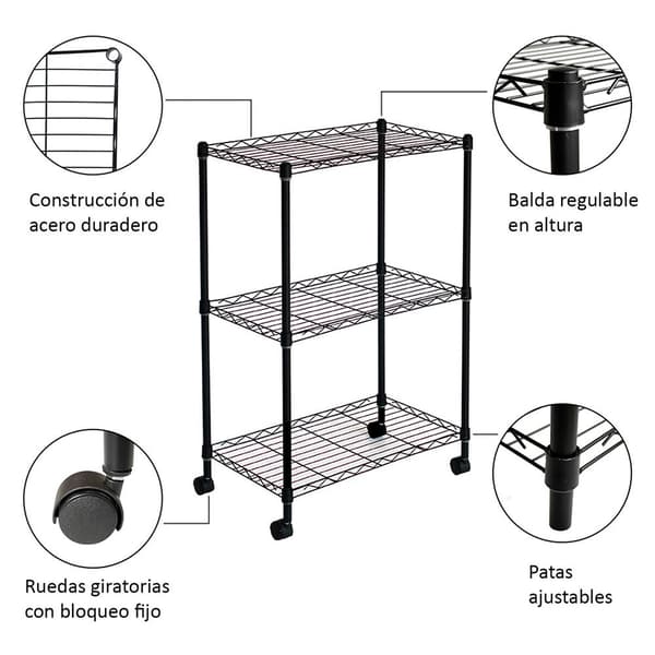 Catterhouse Metalhylde Med Gitter Klaus 80 Negra Baldas 56x35x80 Cm Sort