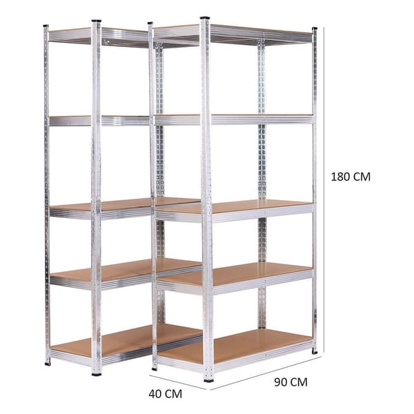 Catterhouse Galaniserad Hylla Max Pro 5 90x40x180 Cm 2 Enheter Silver