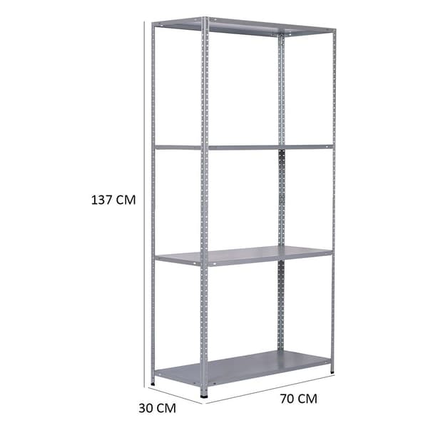 Catterhouse Galaniseret Hylde Nils Solid 4 70x30x137 Cm Søvfarvet