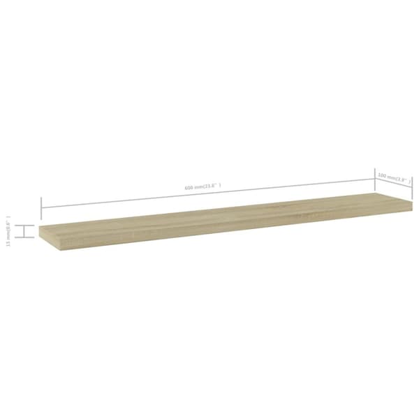 Hyllplan 4 st sonoma-ek 60x10x1,5 cm konstruerat trä