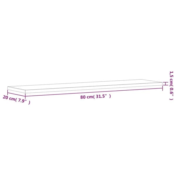 Hyllplan 4 st betonggrå 80x20x1,5 cm konstruerat trä