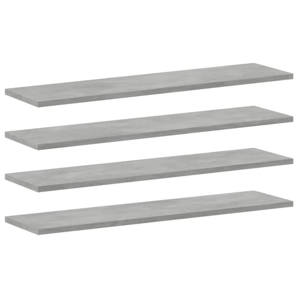 Hyllplan 4 st betonggrå 80x20x1,5 cm konstruerat trä