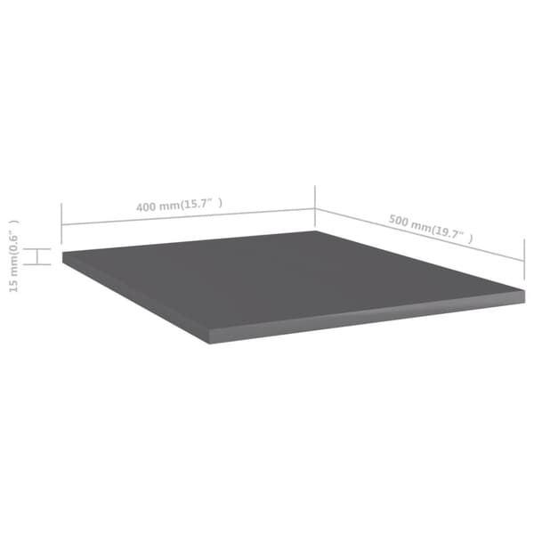 boghylder 8 stk. 40x50x1,5 cm konstrueret træ grå højglans