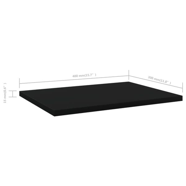 Hyllplan 4 st svart 40x30x1,5 cm konstruerat trä