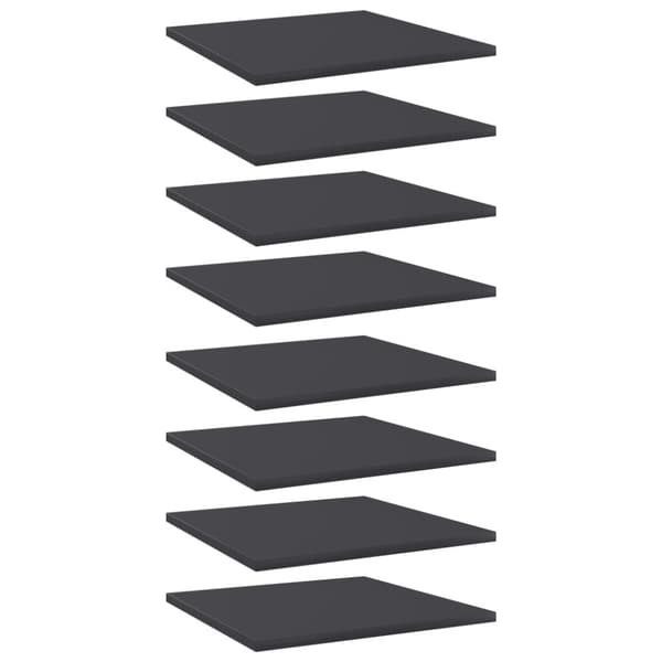 Kirjahyllytasot 8 kpl harmaa 40x40x1,5 cm tekninen puu