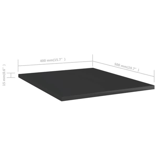 boghylder 8 stk. 40x50x1,5 cm konstrueret træ sort højglans