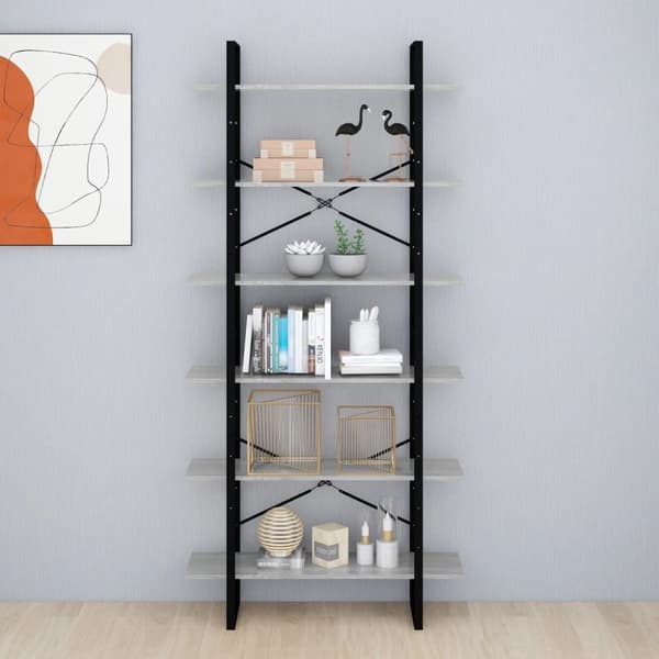 reol 100x30x210 cm konstrueret træ grå sonoma-eg