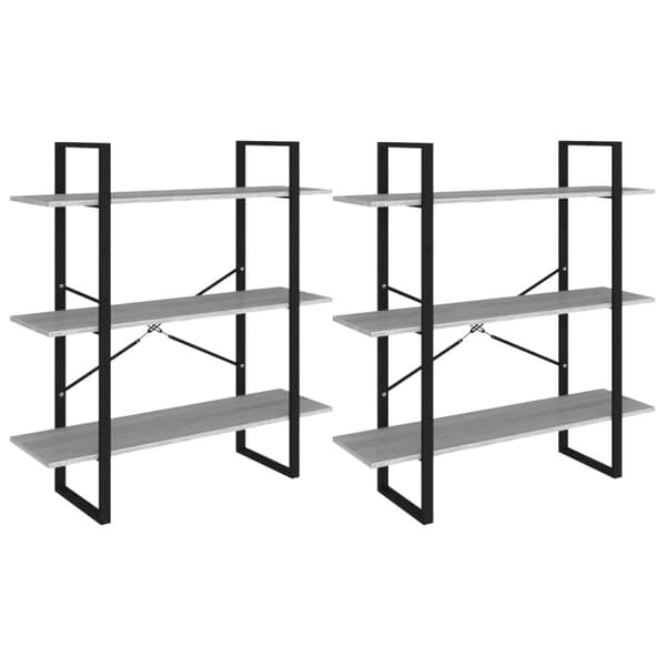 reol 100x30x210 cm konstrueret træ grå sonoma-eg