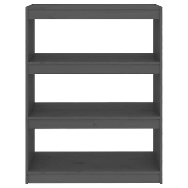 bogreol/rumdeler 80x30x103,5 cm massivt fyrretræ grå