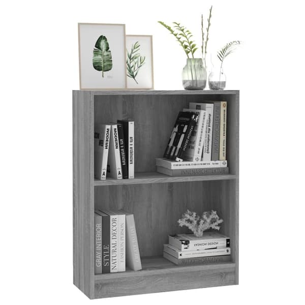 bogreol 60x24x76 cm konstrueret træ grå sonoma-eg