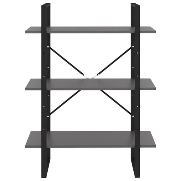 bogreol 80x30x105 cm konstrueret træ grå