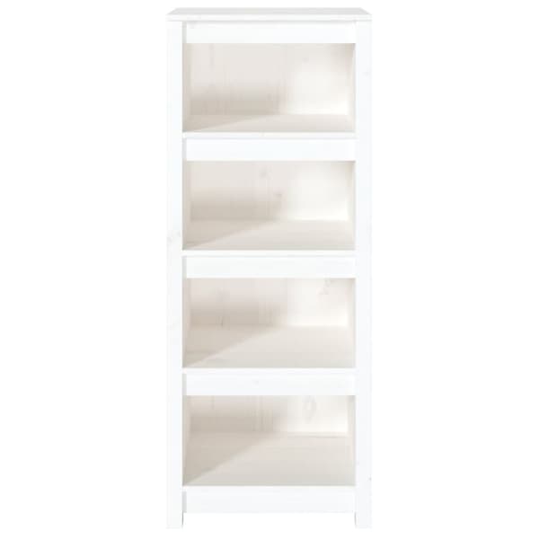 bogreol 50x35x125,5 cm massivt fyrretræ hvid