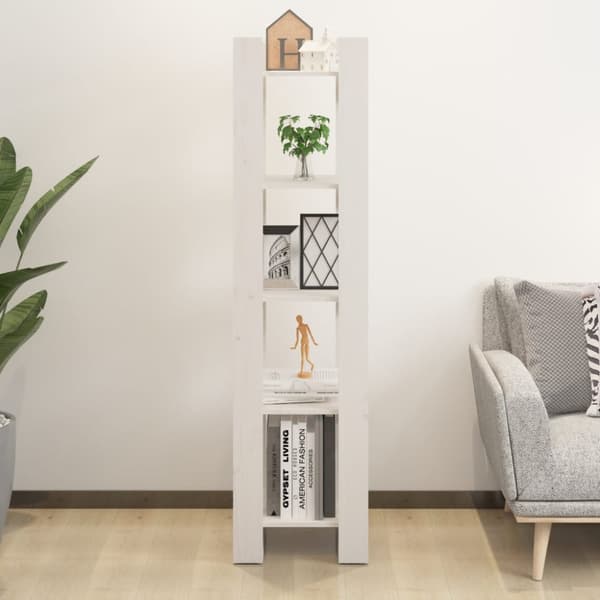 bogreol/rumdeler 41x35x160 cm massivt fyrretræ hvid