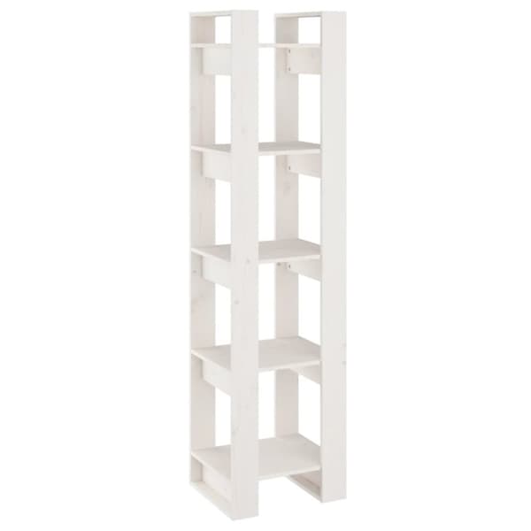 bogreol/rumdeler 41x35x160 cm massivt fyrretræ hvid