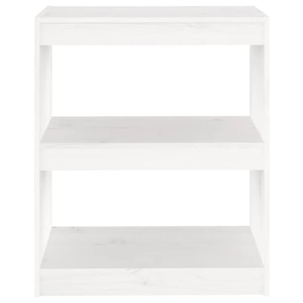 bogreol/rumdeler 60x30x71,5 cm massivt fyrretræ hvid