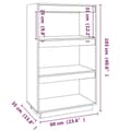 Miniatyrbillede 8 af 9: bogreol/rumdeler 60x35x103 cm fyrretræ gyldenbrun