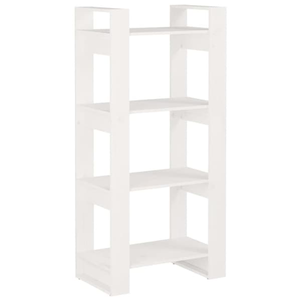 bogreol/rumdeler 60x35x125 cm massivt træ hvid